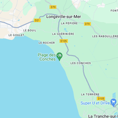 Les Conches surf map