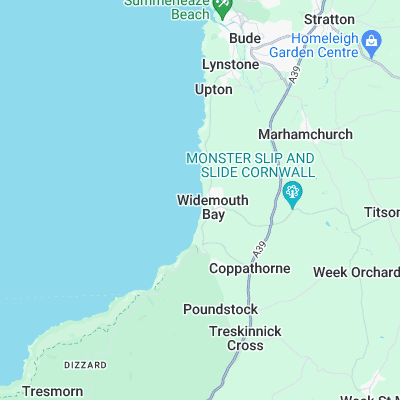 Widemouth Bay surf map