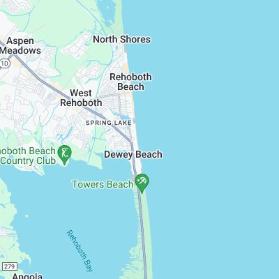 Dewey Beach surf map
