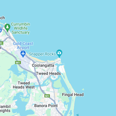 Rainbow Bay surf map