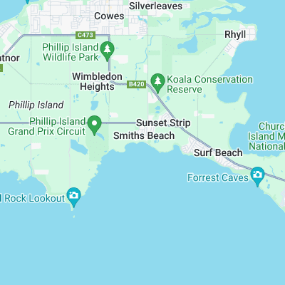 Smiths Beach surf map